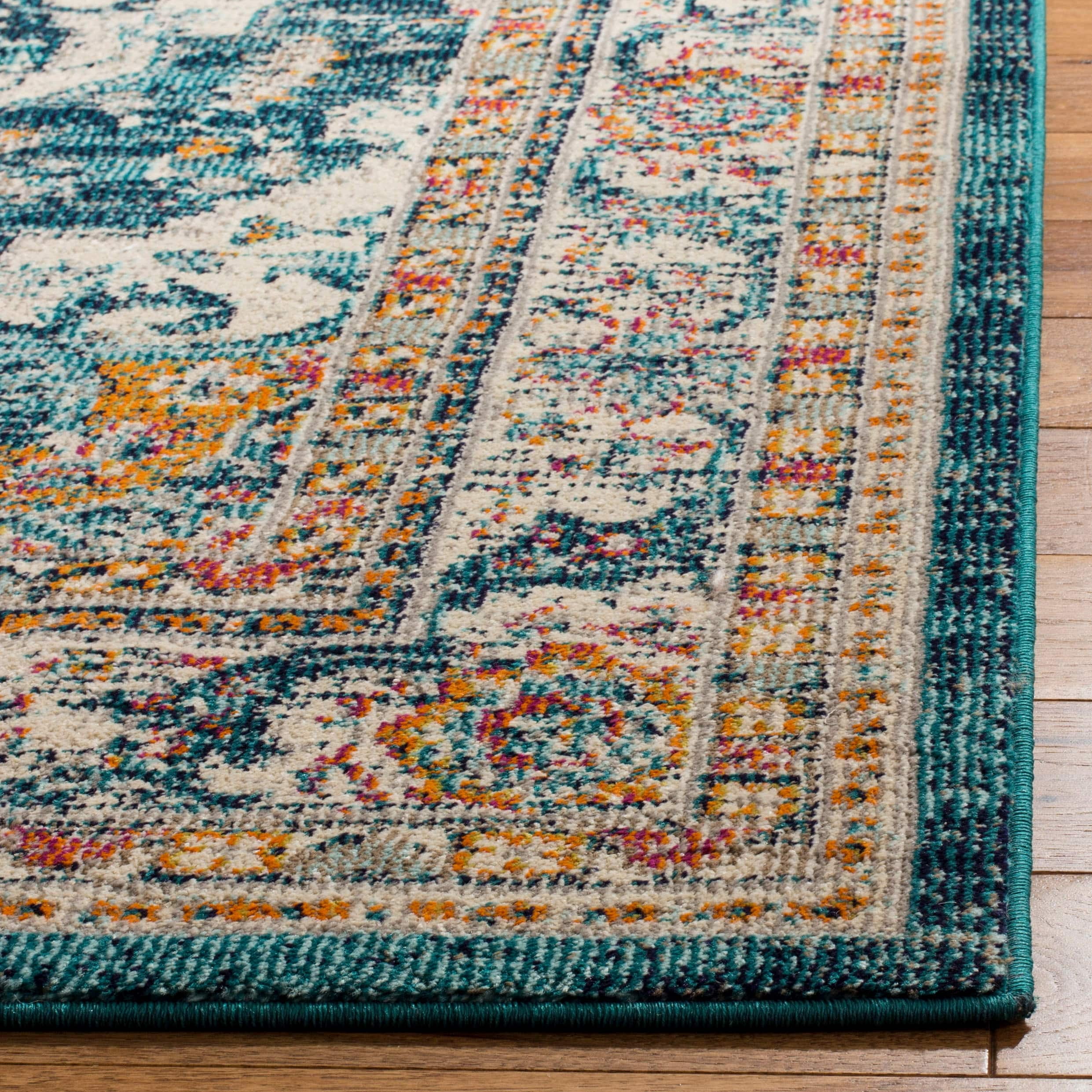 SAFAVIEH Phoenix Christopher Floral Area Rug, Ivory/Blue, 8' x 10'