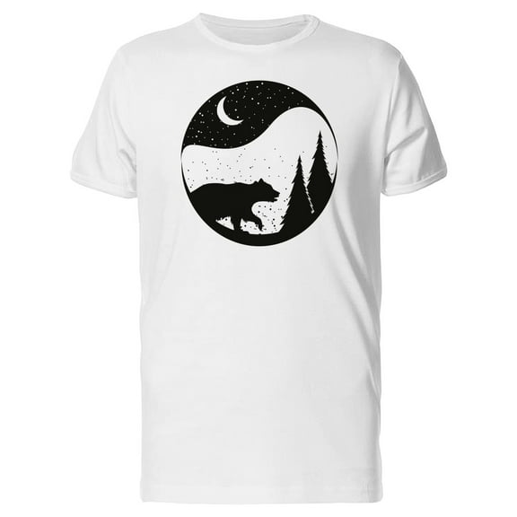 Bear In The Forest At Night T-Shirt Men -Image by Shutterstock, Male 4X-Large