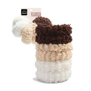 Kitsch Organic Cotton Scrunchies, Hair Ties for Adults, 6 Ct, Off-White