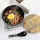 thumbnail image 3 of Ramen Bowl Set, Japanese Ramen Noodle Bowls With Lid Spoon, Large Ceramic Soup Bowl, Black Hand Drawn Rice Bowl Retro, 3 of 3