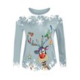 thumbnail image 4 of Hauts d'Entraînement pour Femmes, Blouse Décontractée à Imprimé de Noël, Manches Trois-Quarts, Col Rond, en Liquidation, 4 of 4