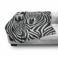 thumbnail image 2 of Safari Soft Flannel Fleece Throw Blanket, Couple of Zebras Eyes Face Heads Image Pattern Wild Animals Design, Cozy Plush for Indoor and Outdoor Use, 50" x 70", Charcoal Grey White, by Ambesonne, 2 of 5