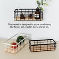 thumbnail image 3 of Home Office Portable Mesh Grid Wire Storage Basket Storage Basket Simple Design Modern Style Organizer Fruit Snacks Toilet Paper Wire Baskets Black, 3 of 9