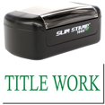 thumbnail image 1 of Slim Pre-Inked Title Work Stamp, Slim 1444, Ultra Slim Design, Impression Size 1/2" by 1-3/4", Up to 25,000 Impressions - Green Ink, 1 of 10