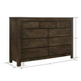 thumbnail image 4 of Wallace & Bay Bonilla Gray Brown Dresser with Rustic Finish And Nine Drawers, 4 of 8