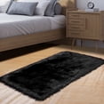 thumbnail image 3 of REGALWOVEN Faux Fur Area Rug Shaggy Floor Mat, Black 2x3 Feet Rectangle, 3 of 8