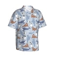 thumbnail image 2 of Daiia Seal Fox Seagull Whales Hawaiian Shirt for Men Gentle Cotton Regular Short Sleeve Casual-X-Large, 2 of 9
