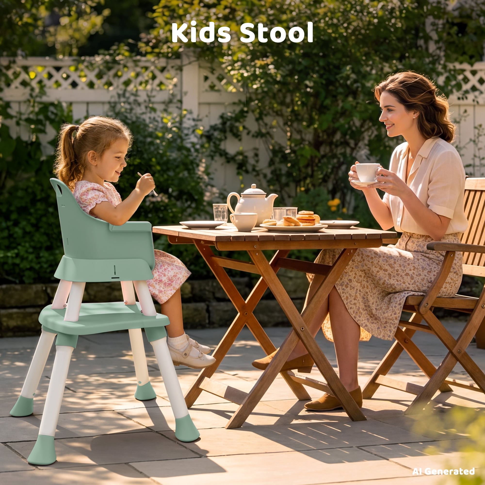 AILEEKISS 8-in-1 Baby High Chair, Toddler Booster Seat with Dishwasher-Safe Tray, Green