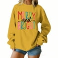 thumbnail image 6 of Women's Christmas Sweatshirt Cheerful Embroidered Sweater Crew Neck Wool Linen Warm Winter Wear, 6 of 10