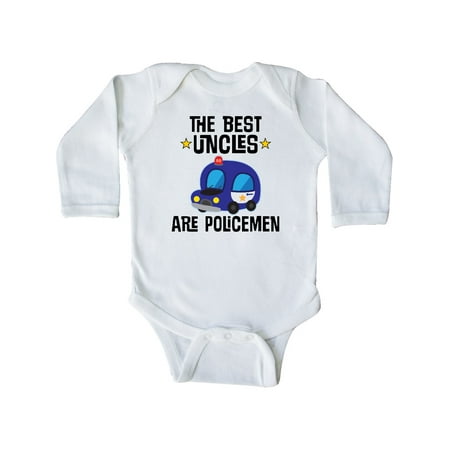 

Inktastic Best Uncles Are Police Officers Gift Baby Boy or Baby Girl Long Sleeve Bodysuit