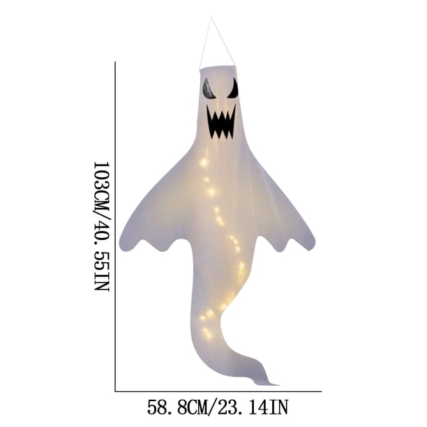 Decoración de Halloween, secador de pelo fantasma, diseño del lugar, accesorios colgantes, fantasma diablo, fantasma LED luminoso, colgante fantasma