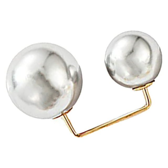 QualitChoice Dress Brooch Pin Simple Style Woman Fashion Accessory Female Clothes Adornment Jewelry Gift Pearl Sweater Cardigan Clip Type 2 1Set