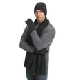 thumbnail image 3 of SGFCWSX Men Winter Three Piece Hats Set,Solid Color Casual Warmth Knitted Beanie Scarf Gloves Set Dark Gray Free Size, 3 of 3