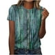 thumbnail image 1 of moda de las mujeres casual manga corta impreso cuello redondo suéter suelto top verde / 4xl, 1 of 5