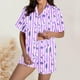 thumbnail image 1 of MKLEKYY conjunto de Dos Piezas de Faja Corta para Mujer, conjunto de Pantalones Cortos de Manga Corta con Cuello En V, 1 of 4