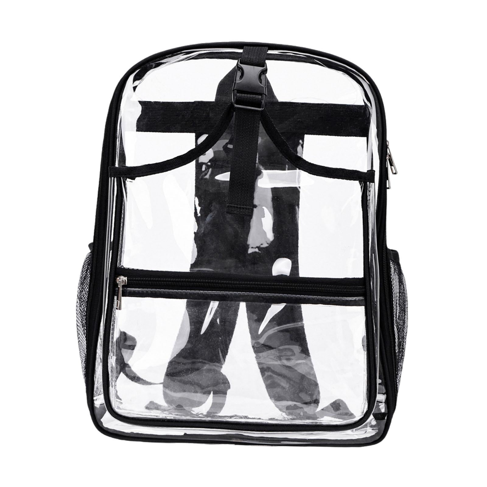 funtasica Tennis Backpack ,Racket Bags ,PVC, Lighweight Clear Large Capacity Unisex Gym Badminton Bag Tennis Rucksack for Men and Women Black
