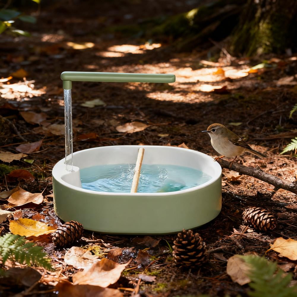 SharkTRUE Automatic Bird Bath with USBPowered Water Circulation, ChewResistant ABS Plastic Birdbath for Outdoor Garden, Hygienic & EasyClean Design with AntiSpill Rim