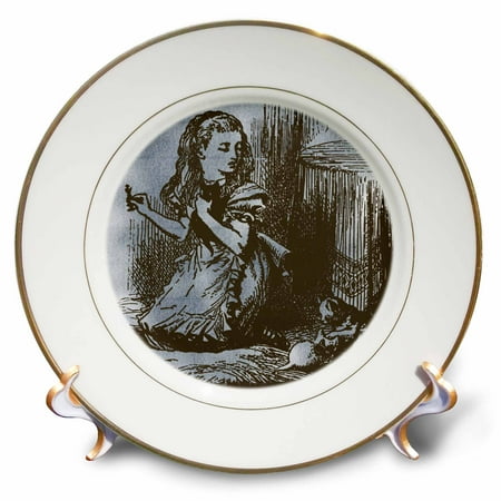 

3dRose Alice with Cats Vintage Alice in Wonderland Porcelain Plate 8-inch