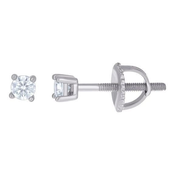 14k White Gold Womens 3mm Moissanite Stud Earrings Stud Earring for Women - .8 Grams
