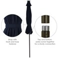 thumbnail image 3 of Sunnydaze 93.5" Navy Blue Solid Octagon Market Umbrella with Solar Bars, 3 of 11