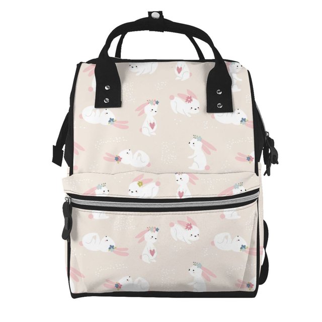 Disketp Beautiful Rabbit Mochila de Pañales de Gran Capacidad con Múltiples Bolsillos, Mochila de Viaje Multifuncional para Bebé, Unisex, Moderna y Resistente