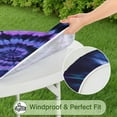 thumbnail image 5 of Blue Purple Tie Dye Pattern Round Fitted Tablecloth with Elastic Edge,Dining Table Cover Waterproof,Outdoor Round Tablecloth for Camping,Dining,Indoor and Outdoor, 5 of 7