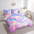 thumbnail image 2 of Erosebridal Cute Animals Axolotl 7-Piece Twin Bedding Sets,Kawaii Rainbow Stars Bedding Comforter Set For Girls Kids,Reversible, 2 of 7