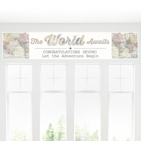 Custom World Awaits Personalized Travel Themed Party Decorations