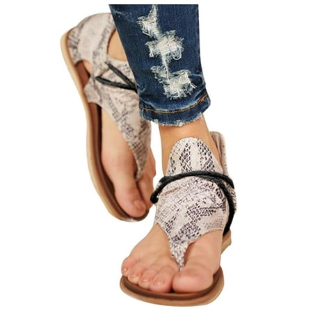 

NECHOLOGY Comfy Sandals for Women Size 11 Zipper Ladies Leopard Casual Flop Women s Shoes Flip Sandals Women Size 12 Beige 8