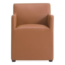 Manhattan Comfort Anna 19.69" Square Faux Leather Dining Armchair in Brown