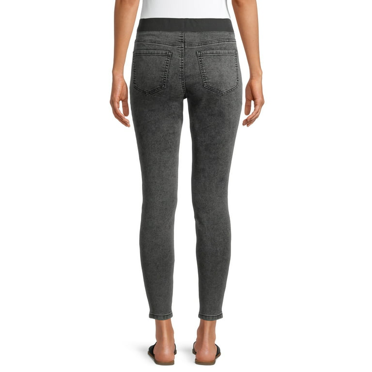 No Boundaries Juniors' Mid Rise Pull-On Jeggings with Rib Waistband 