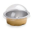 thumbnail image 3 of Pastry Tek 2 oz Round Gold Aluminum Baking Cup - with Plastic Dome Lid - 2 3/4" x 2 3/4" x 1" - 100 count box, 3 of 4