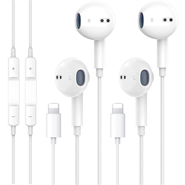 Auriculares con certificación Apple MFi con micrófono para iPhone (paquete de 2)