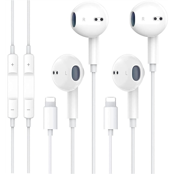 Auriculares con certificación Apple MFi con micrófono para iPhone (paquete de 2)