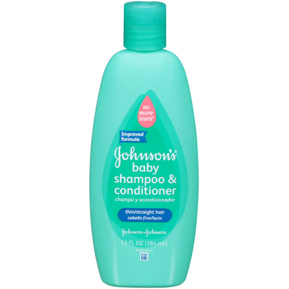 JOHNSON'S Baby Shampoo & Conditioner, Thin/Straight Hair 13 oz (Pack of