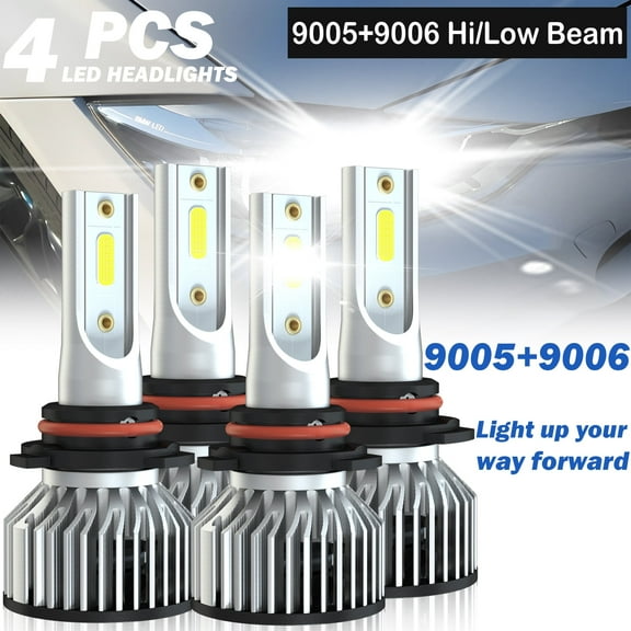For GMC Sierra 1500 1999-2006 LED Headlights Combo 9005 High + 9006 Low Beam Kit 4Pcs 6000K 12000LM Bright White,500% Brighter than Halogen