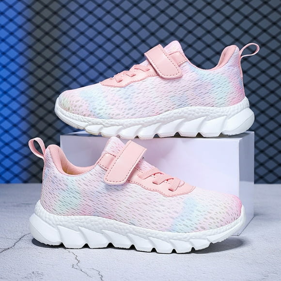Girls Breathable Mesh Sports Shoes, Spring Summer Autumn Lightweight Running Shoes, Soft Sole Comfortable Sneakers for Children Youth Casual Athletic Wear Pink 32