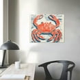 thumbnail image 3 of COMIO Coastal Canvas Wall Art Set Of Two Hand Painted Blue and White Crab Paintings Modern Abstract Animal Nautical Artwork with Gold Foil for Living Room Bedroom Bathroom Nursery Decor, 3 of 4