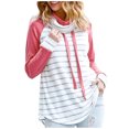 thumbnail image 2 of Jusqu'à 65 % de Rabais Chandail à Col Roulé Imprimé à Rayures Décontracté pour Femme Foulard Col Chandail Veste Blouse Foulard à la Mode en Liquidation, 2 of 7
