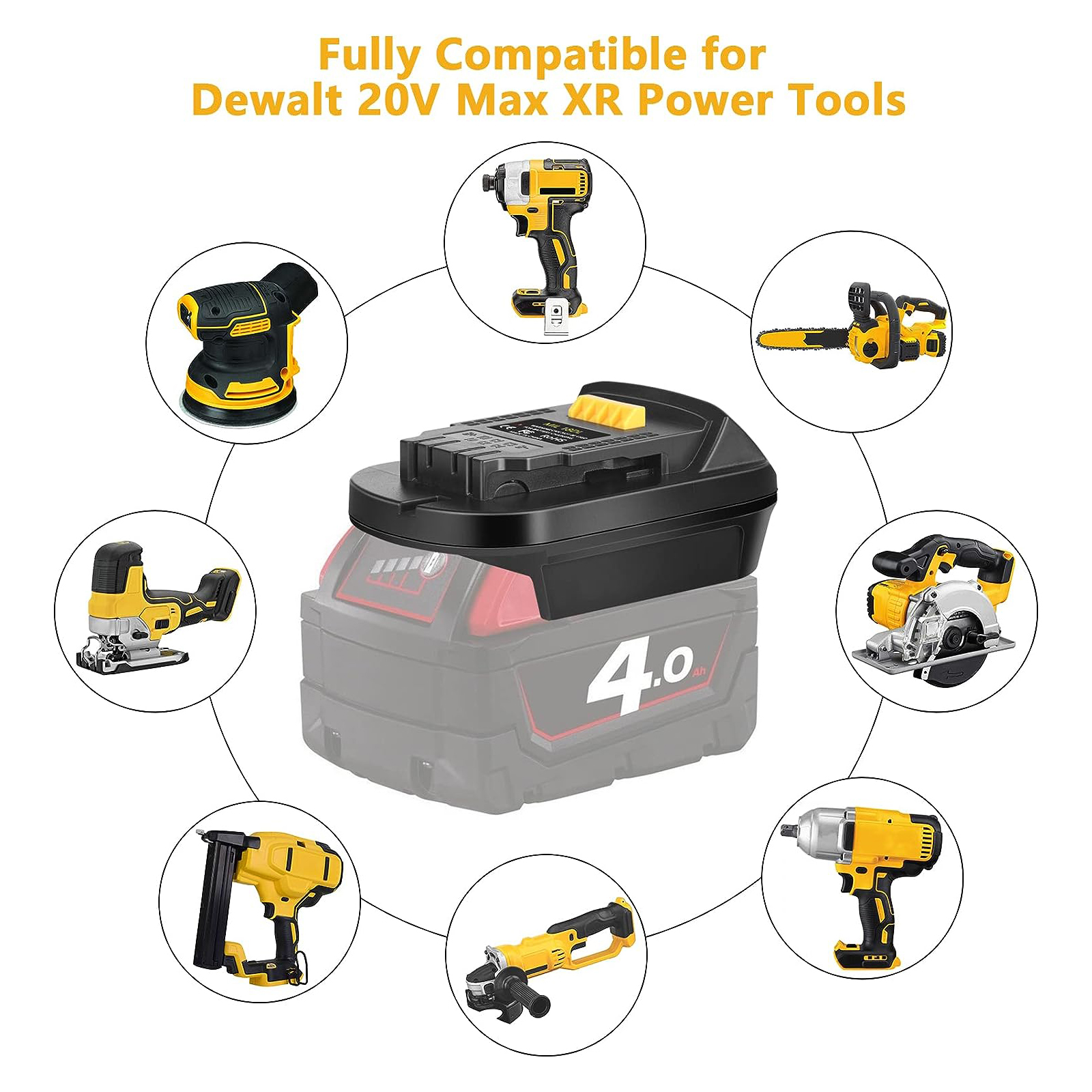 Battery Adapter Converter for Milwaukee 18V Li-Ion Batteries to Dewalt 20V Tool