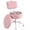 Pink, variant on Romorgniz Vanity Chair with Storage Height Adjustable Desk Chair with Wheels for Bedroom & Home Office, Pink