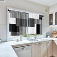thumbnail image 6 of Black Kitchen Curtains 36 Inch Length Dark Grey White Window Short Tier Curtains Over Sink Set of 2, Modern Abstract Geometric Art Small Kitchen Decor 26x36 Inch, 6 of 6