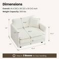 thumbnail image 6 of Domiluxe Single Sofa Chair,41" Modern Chenille Accent Chair with 1 Toss Pillow,Comfy Deep Seat Reading Sofa for Living Room Bedroom Apartment, White, 6 of 9