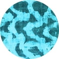thumbnail image 1 of Ahgly Company Indoor Round Abstract Light Blue Modern Area Rugs, 7' Round, 1 of 4