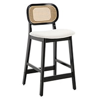 Beige - Linen - Black Wood
