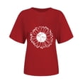 thumbnail image 3 of EQWLJWE Hauts pour Femmes, Chemises Mignonnes Grande Taille Col Rond Imprimé Manches Courtes T-Shirt Décontracté Blouse Ample Rabais, 3 of 8