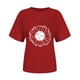 thumbnail image 3 of ICHUANYI Clearance Women's Fashion Print Short Sleeve T-shirt Tops Casual Loose Blouse Tops(Red, L) ICHUANYI WER2023081012598, 3 of 8