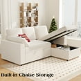 thumbnail image 5 of VANACC 91" Sectional Sofa Bed with Storage,Reversible Pull Out Sleeper Couch for Living Room,Beige, 5 of 12