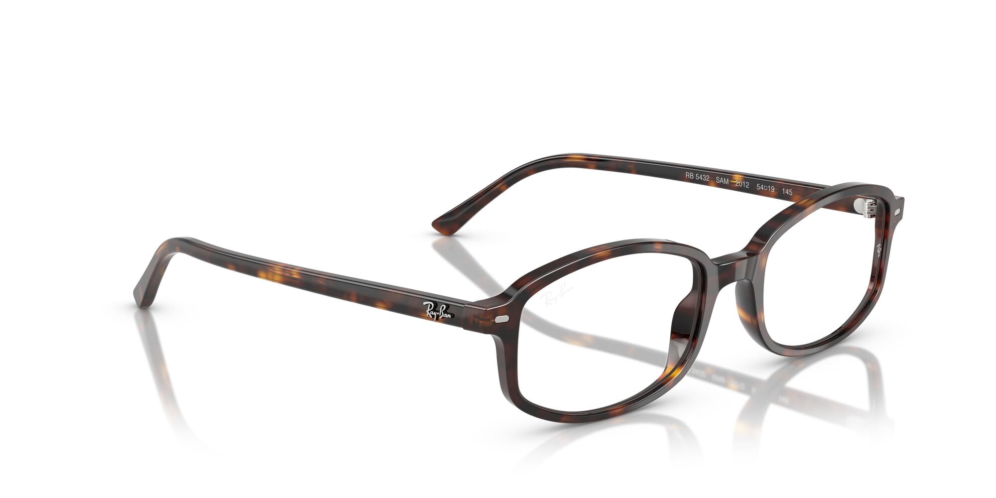 Ray-Ban Sam Optics Eye Glasses with Irregular-Shaped Frames, Polished Havana, Size 52