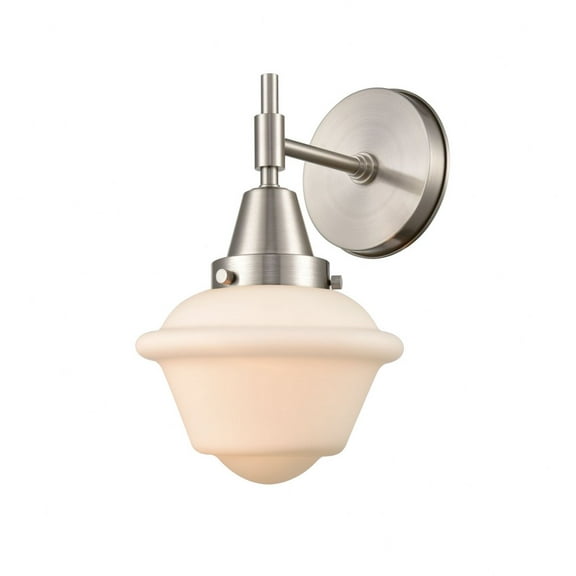 447-1W-SN-G531-Innovations Lighting-Oxford - 1 Light Wall Sconce-11 Inches Tall and 7.5 Inches Wide-Satin Nickel Finish-Matte White Glass Color